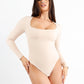 Square neck bodysuit 1+1 GRATIS