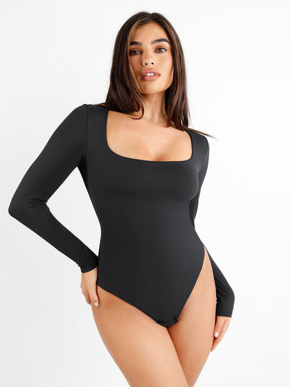 Square neck bodysuit 1+1 GRATIS